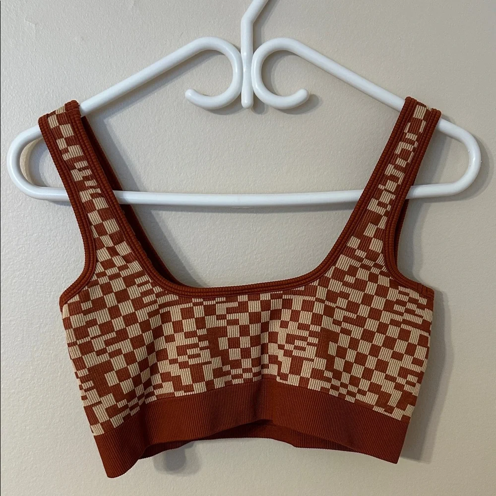 Whitefox x Sarah’s Day The Mojave Seamless Sports Bra Burnt Clay Mirage - Picture 2 of 7